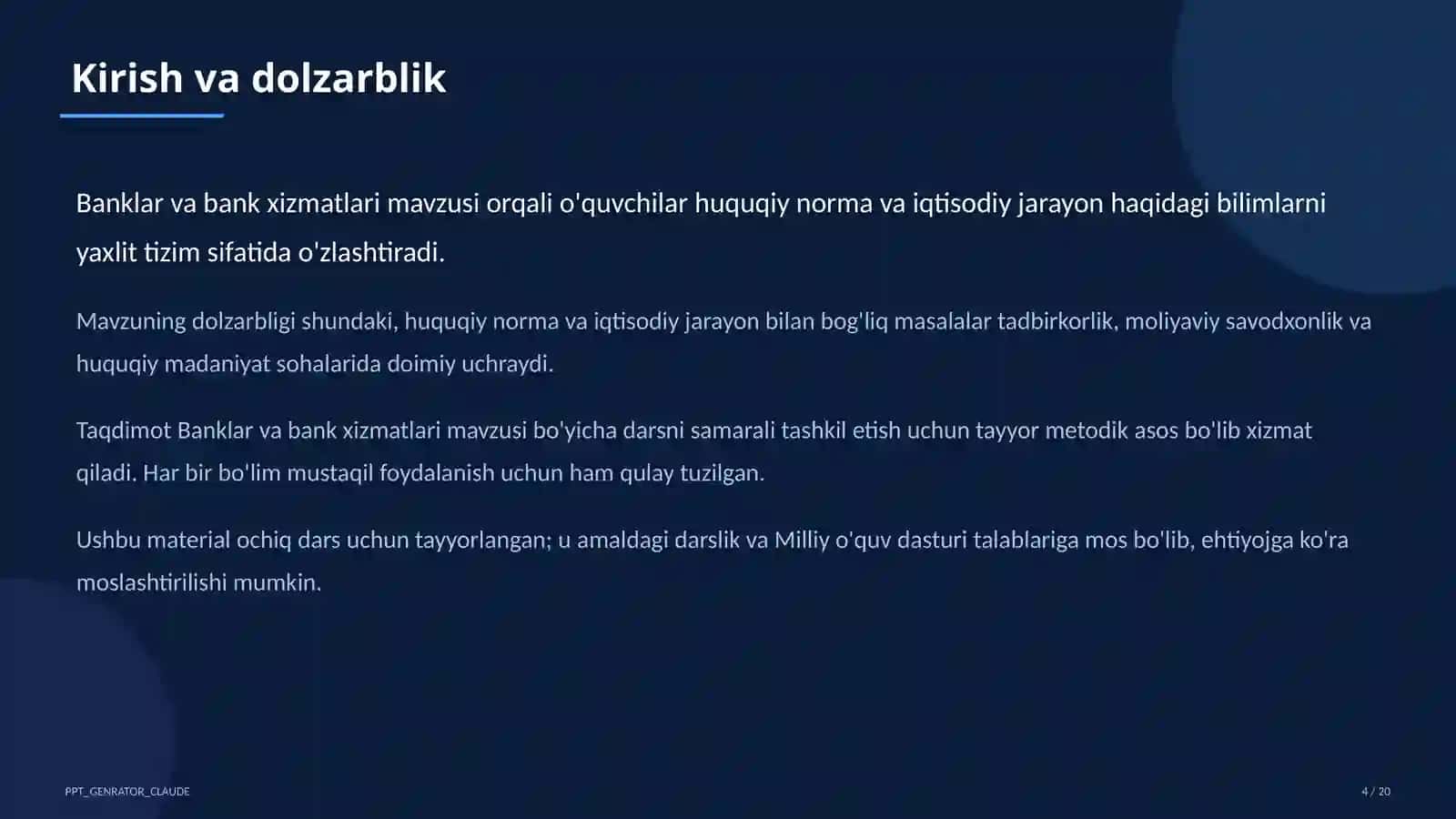 Banklar va bank xizmatlari (10-sinf) 4
