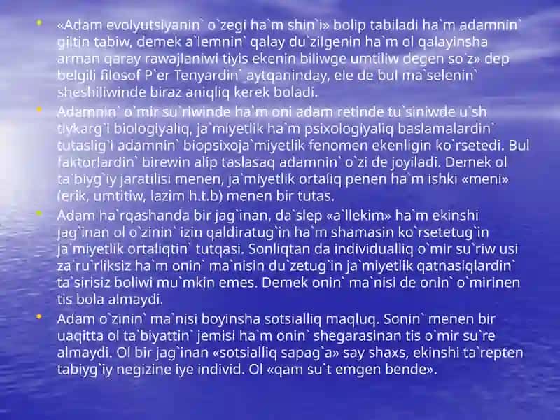 Adam haqqindag`i oylar 4