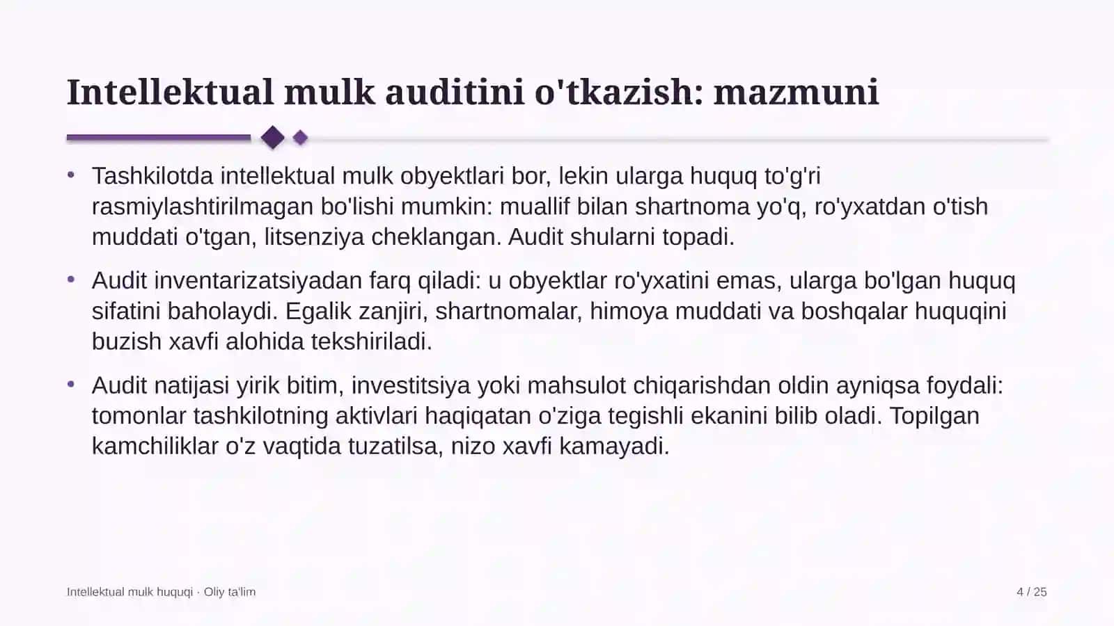 nevrologiya bo'limlarida intellektual mulk auditini o'tkazish 3982 4