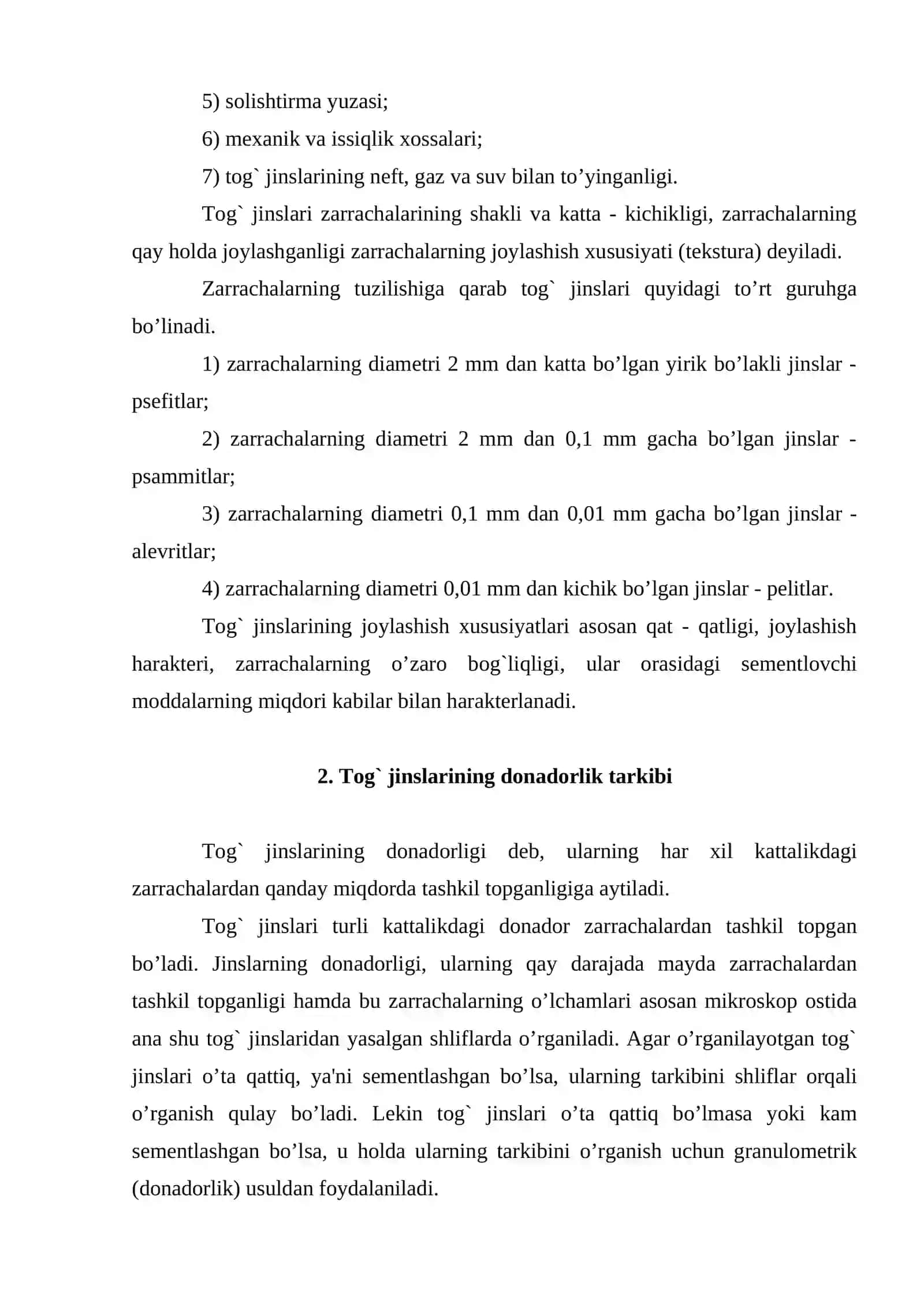 Tog` jinslarining xossalari 4