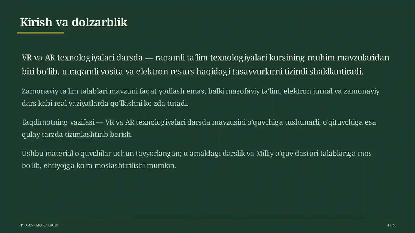 VR va AR texnologiyalari darsda 4