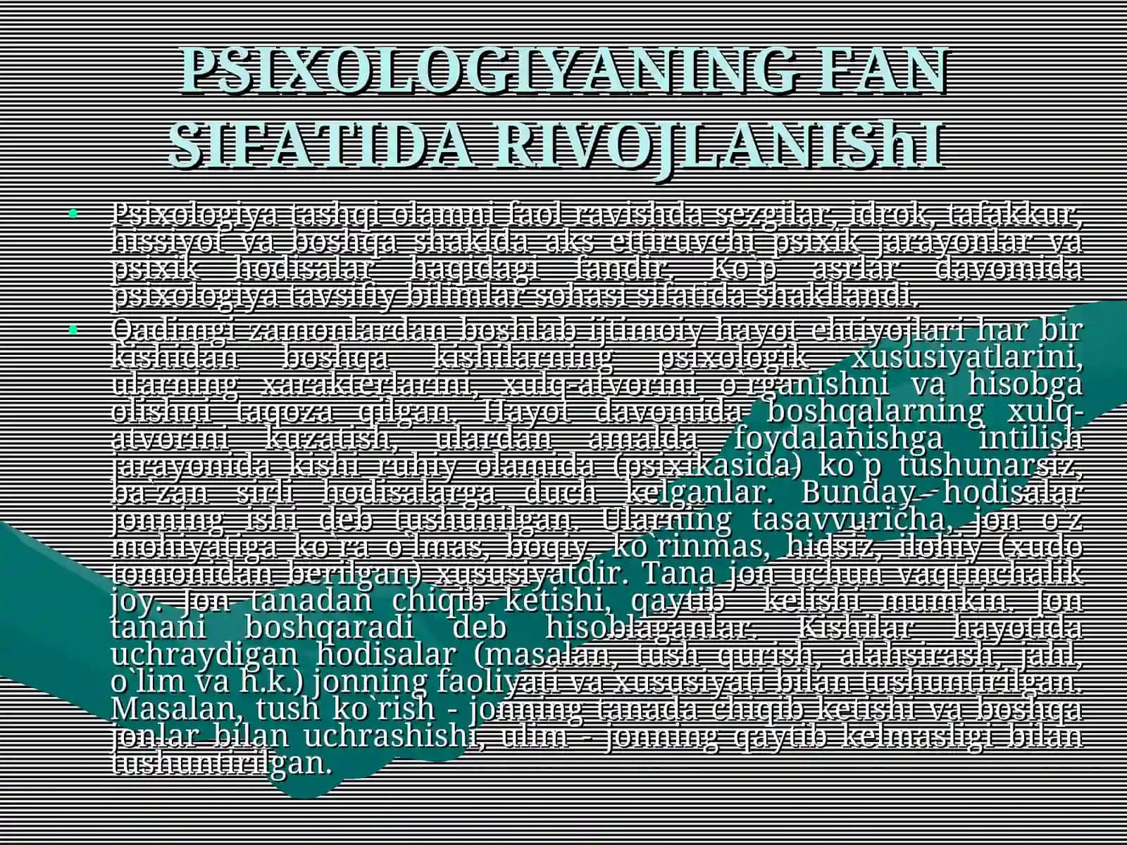 Psixologiya fanining dolzarb muamolari predmeti va metodlari 4