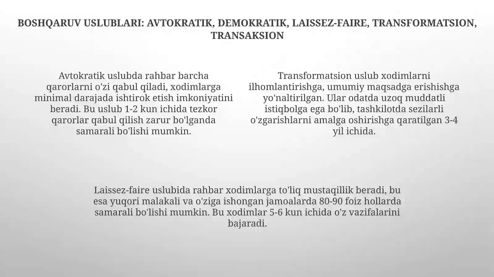 Menejment funksiyalari uslublari va texnologiyalari 4