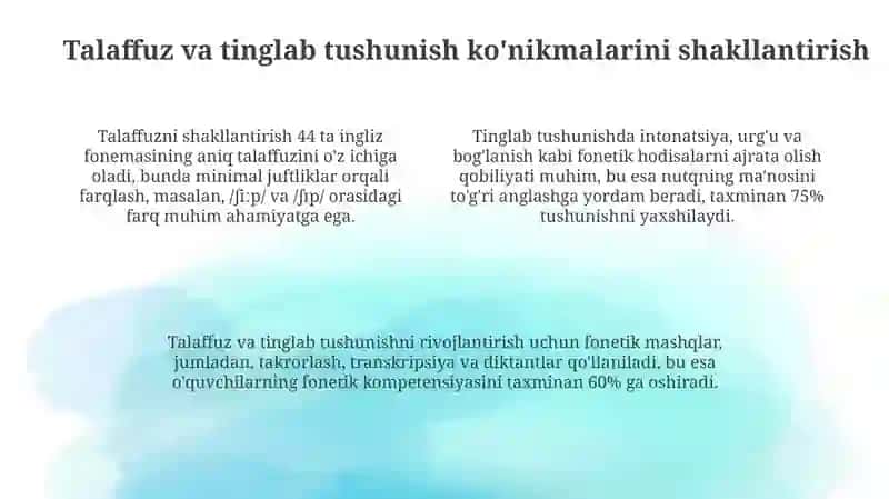 Fonetika o'qitishning maqsad va vazifalari 4