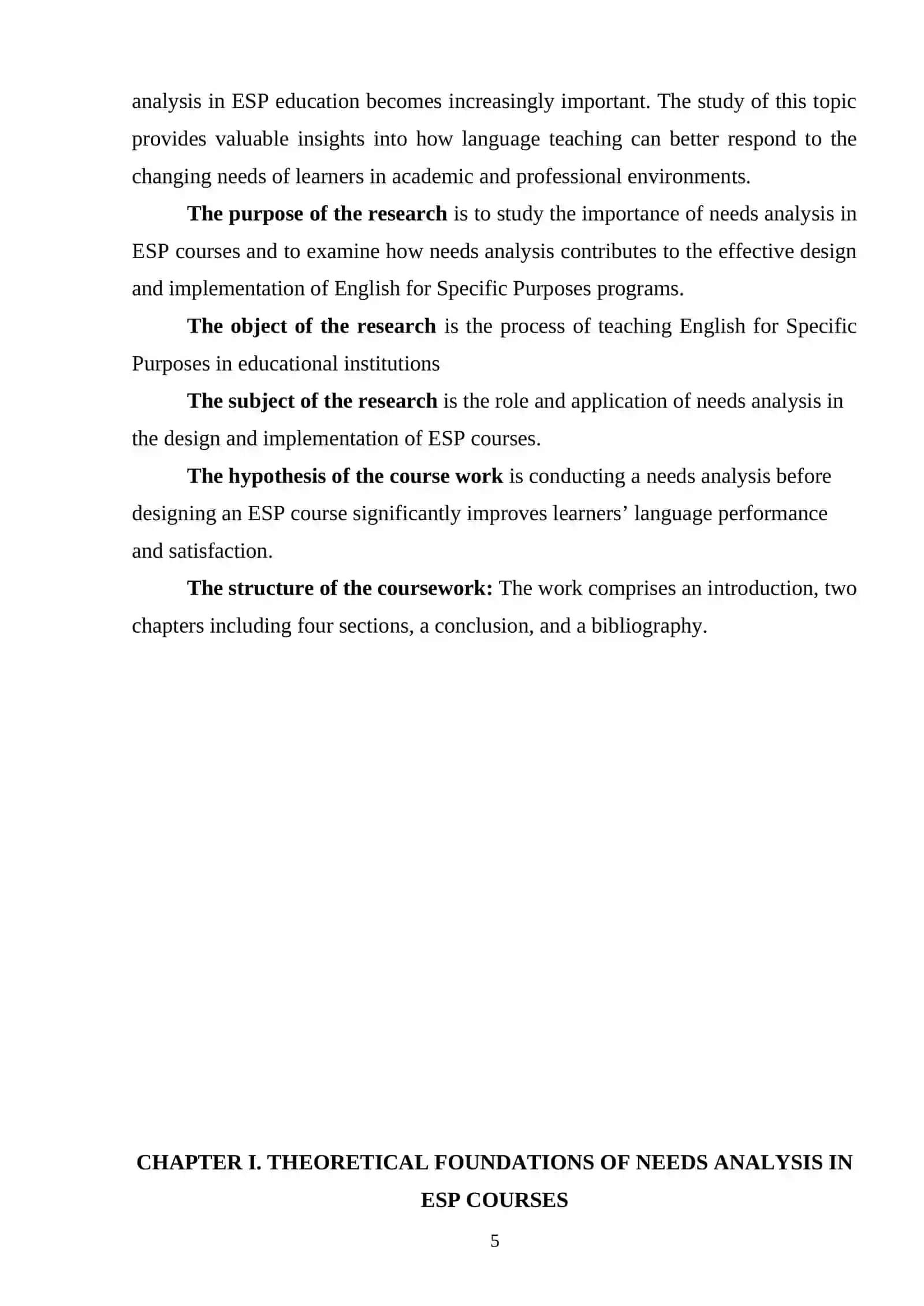 Needs analysis in ESP courses 4