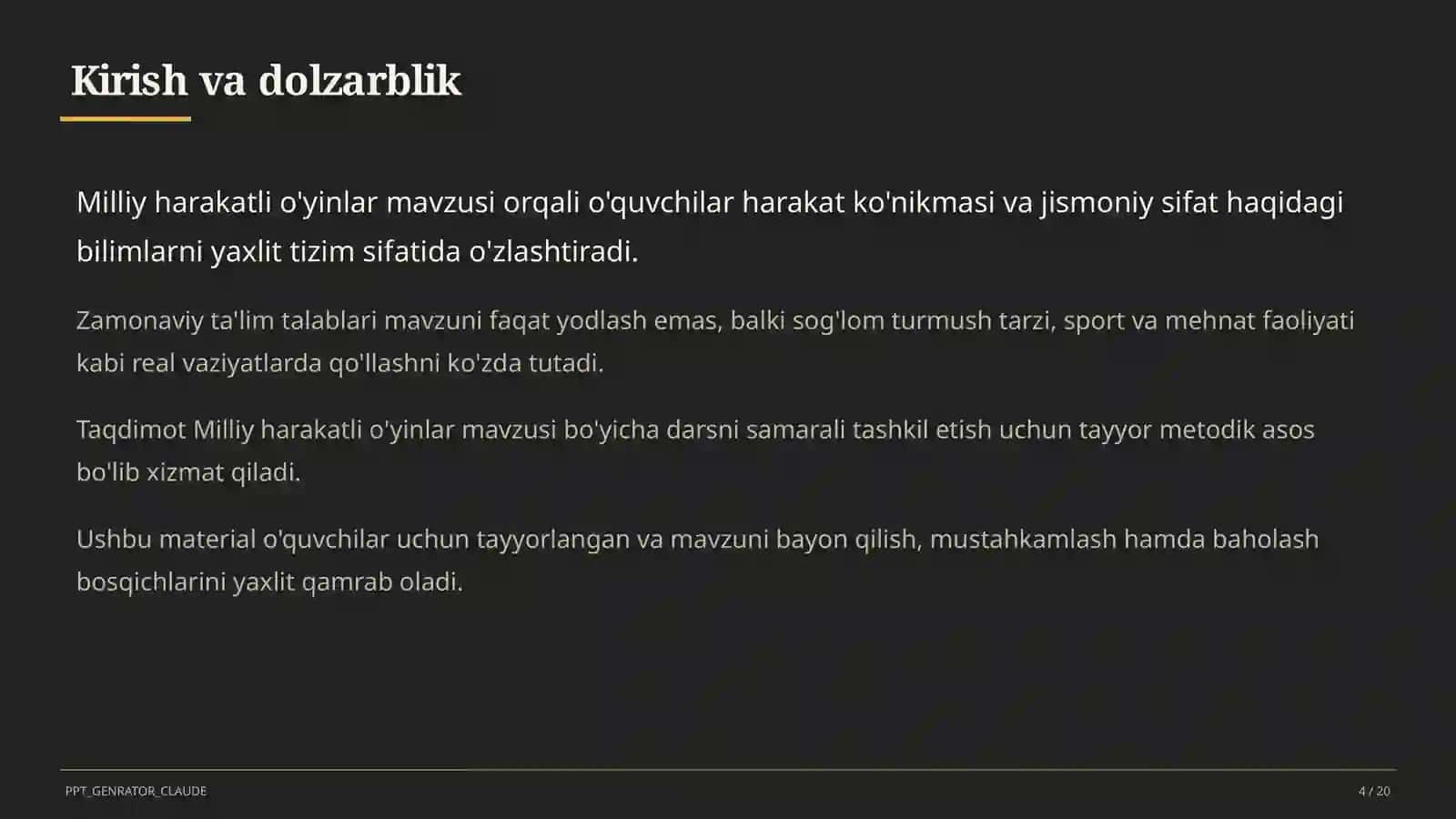 Milliy harakatli o'yinlar (4-sinf) 4