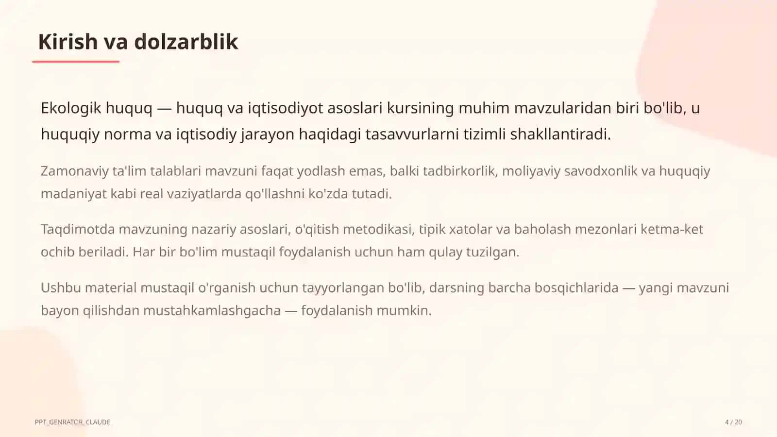 Ekologik huquq (11-sinf) 4