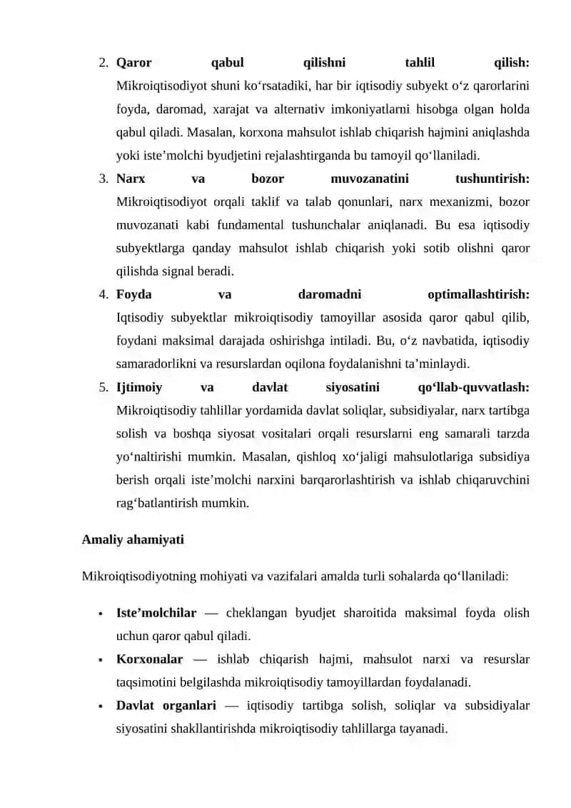MIKROIQTISODIYOTNING ASOSIY TAMOYILLARI VA ULARNING AMALIY AHAMIYATI 4