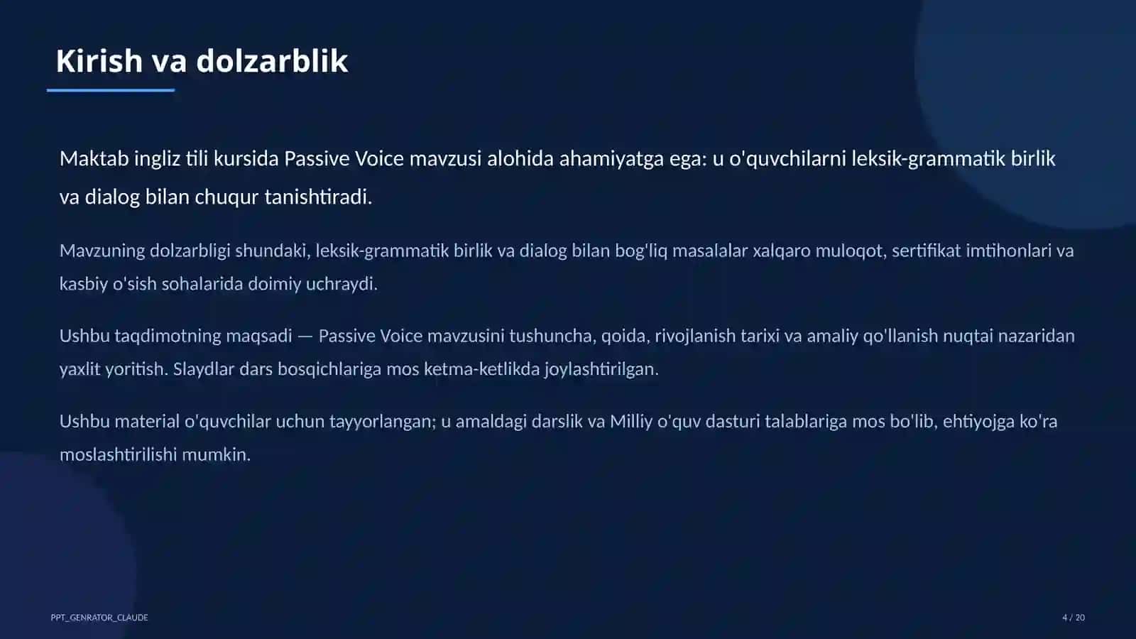 Passive Voice (9-sinf) 4