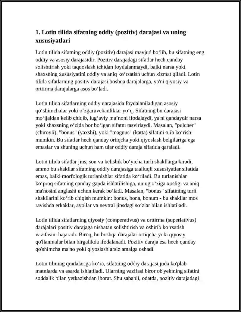 Lotin Tili Sifat Darajalari 4