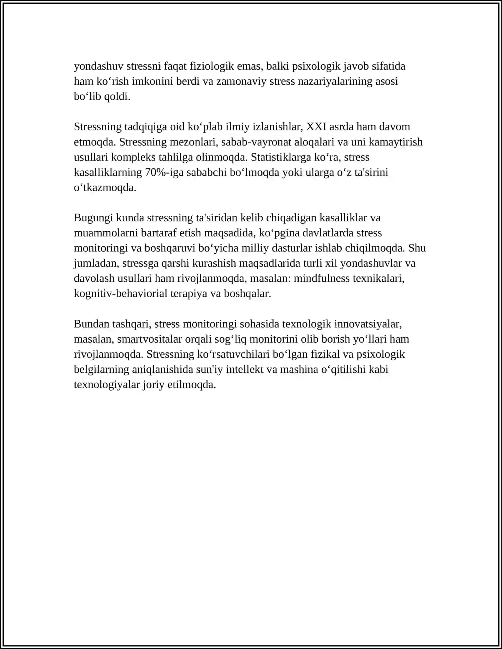 STRESSNI O'RGANISH TARIXI VA UNING TA'RIFI 4