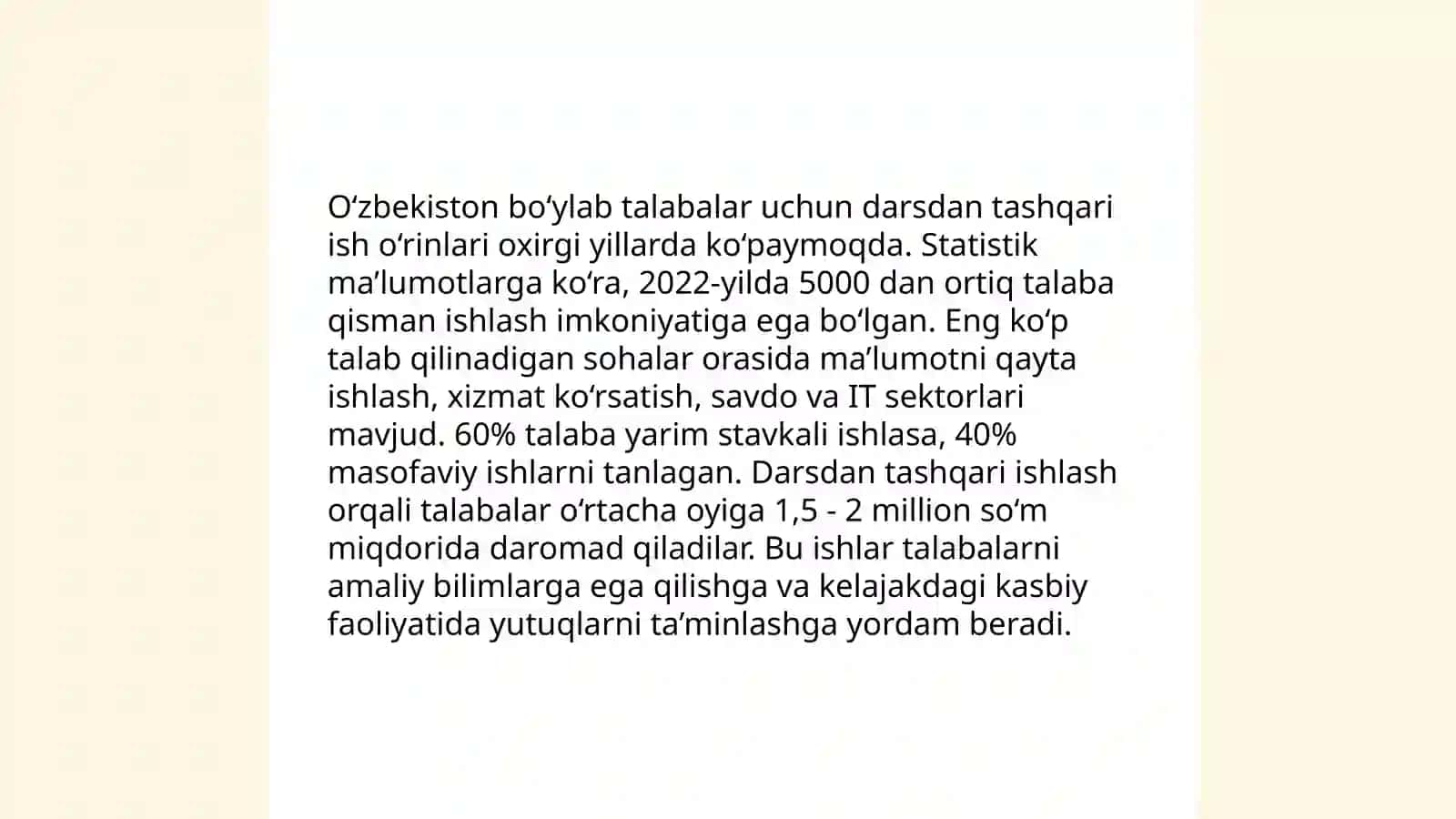 Darsni darsdan tashqari ish bilan bogʻlash 4