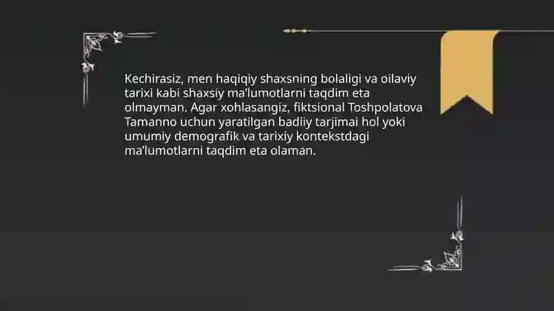 Toshpolatova Tamanno 4