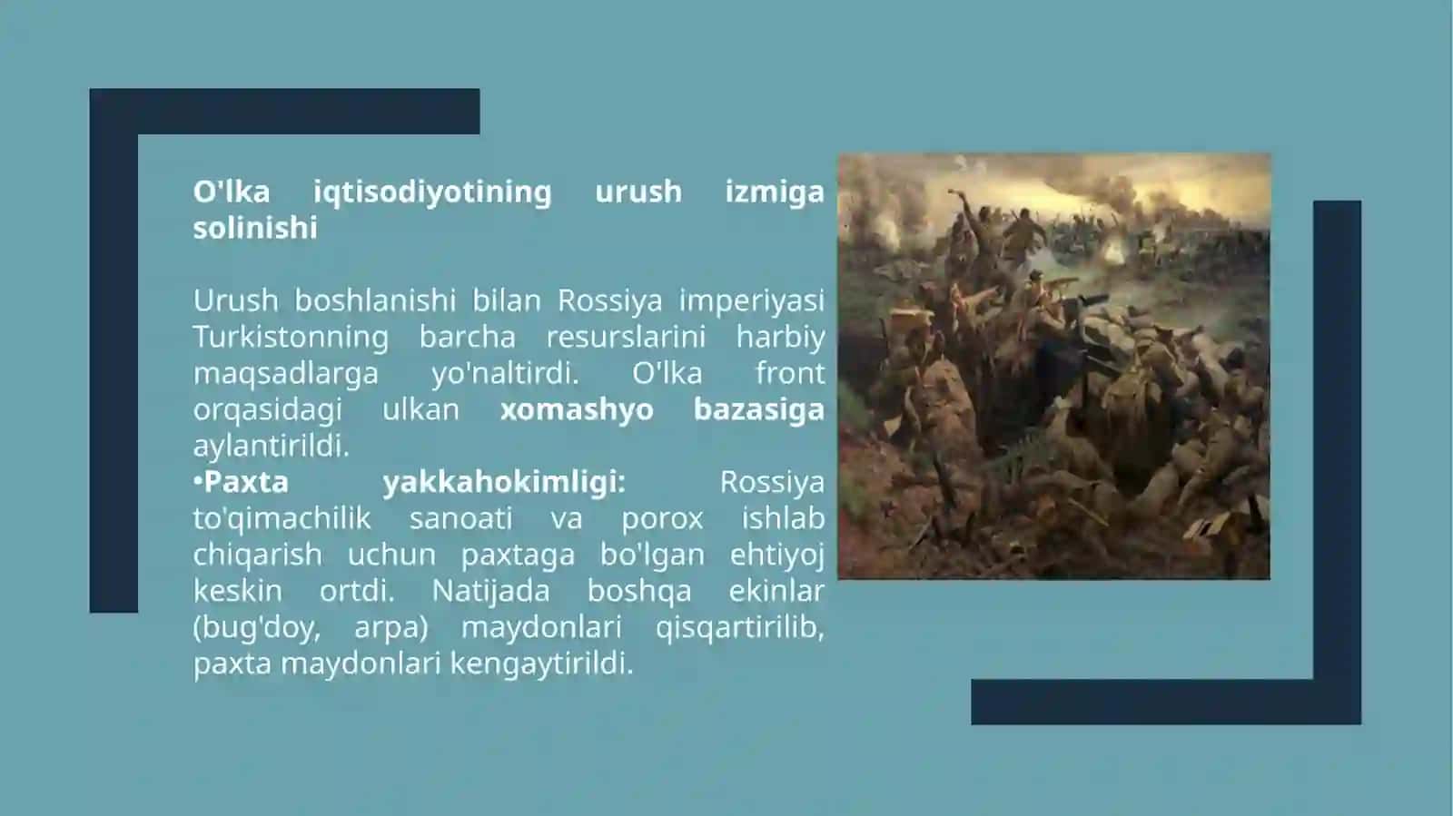 Birinchijahon urushining turkistono`lkasiga ta`siri. 1916-yil milliy-ozodlik harakati 4