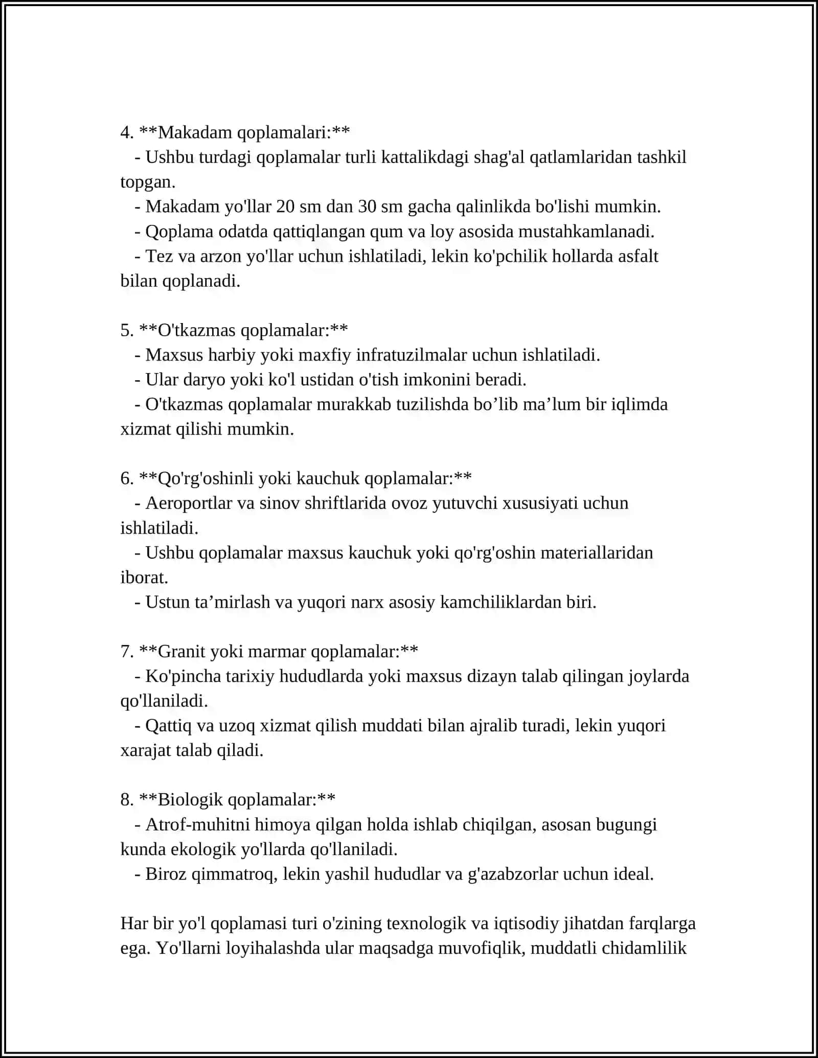 YOʻL QURILISH ARXITEKURASI 4