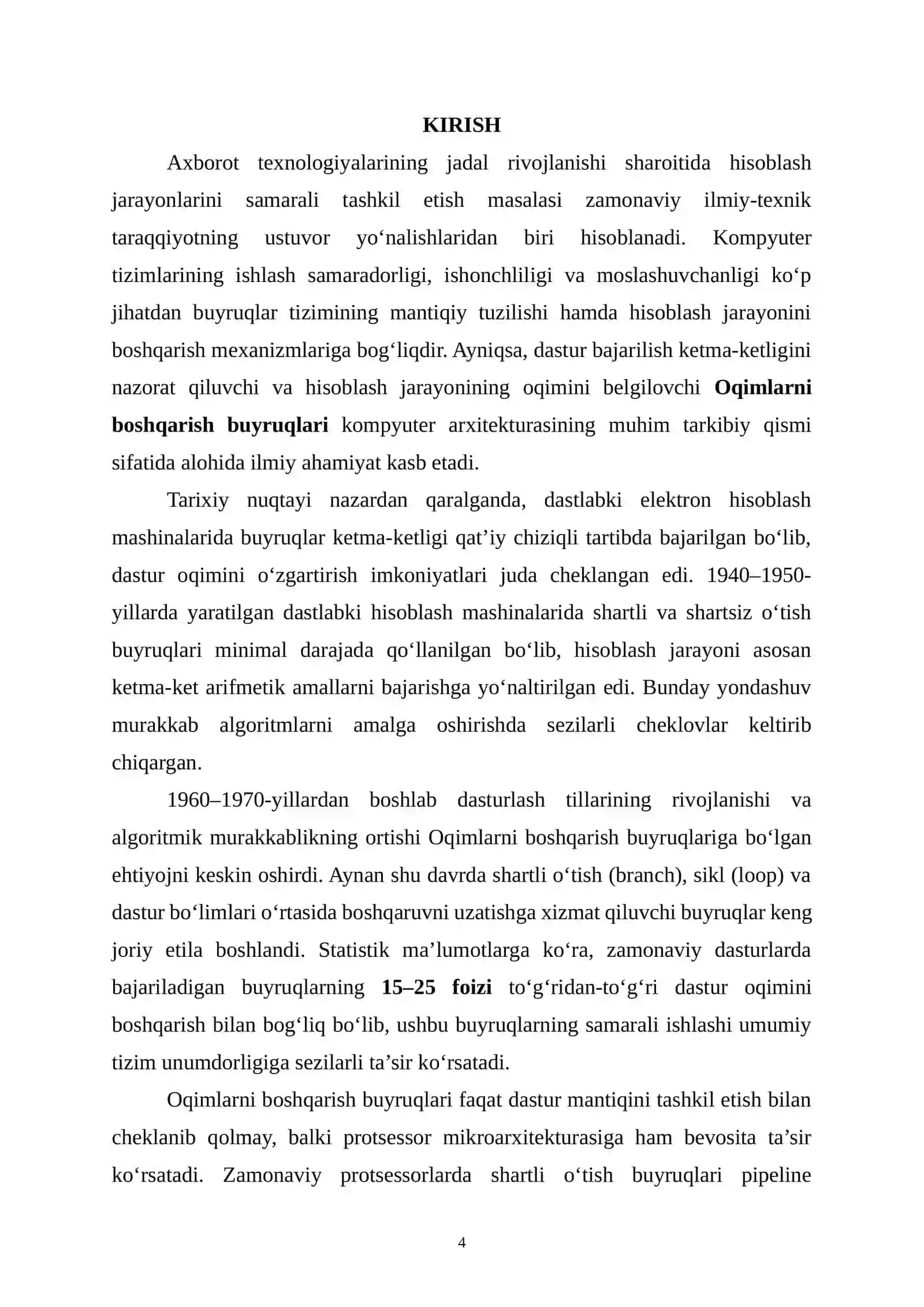 Oqimlarni Boshqarish Buyruqlari Turlari va Hisoblash Tizimlarining Turanishi 4