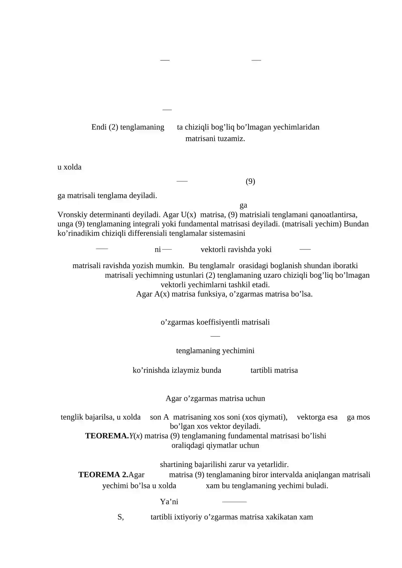 Matritsali differensial tenglamalarni integrallash 4