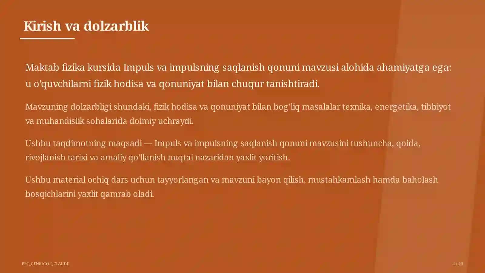 Impuls va impulsning saqlanish qonuni (9-sinf) 4