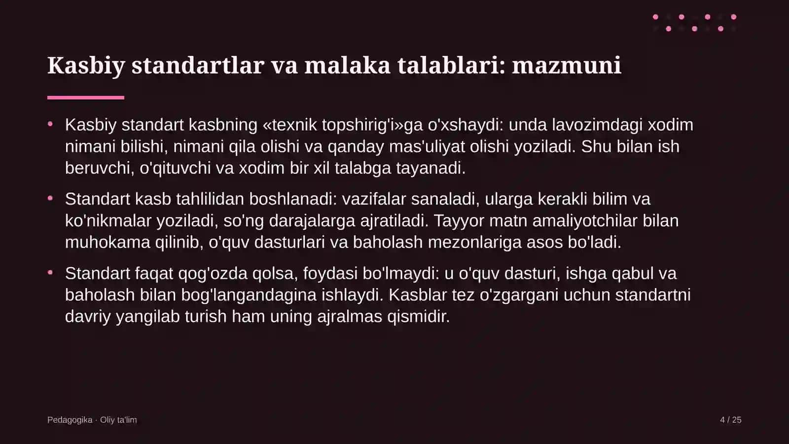 Ko'p tarmoqli shifoxonalarda kasbiy standartlar va malaka talablari 4