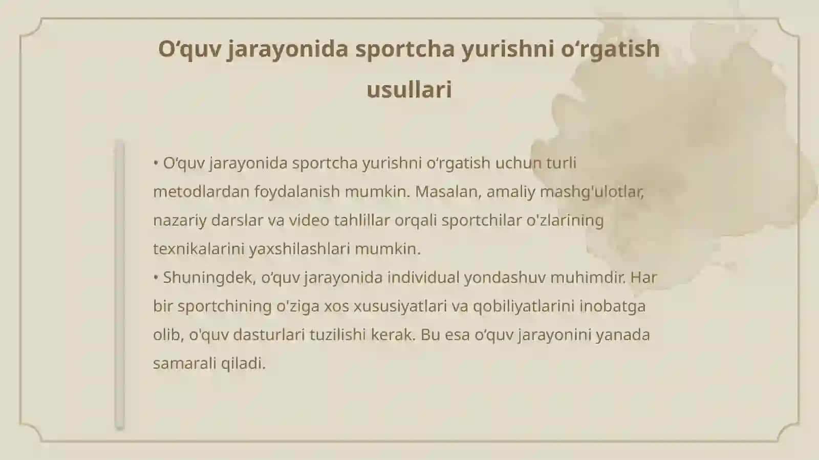 Sportcha yurish texnikasini o‘rgatishni takomillashtirish 4
