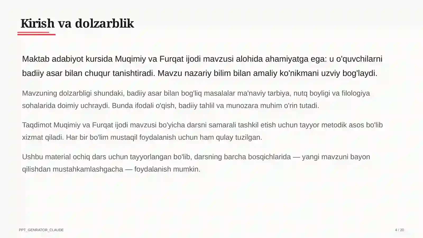 Muqimiy va Furqat ijodi (10-sinf) 4
