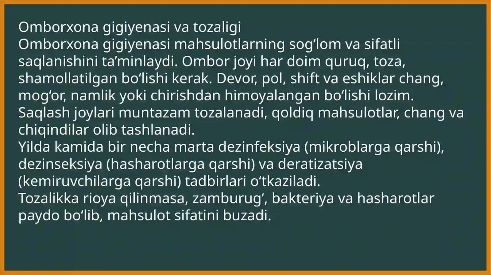 Omborxonadagi mahsulotlarning kasalliklari 4