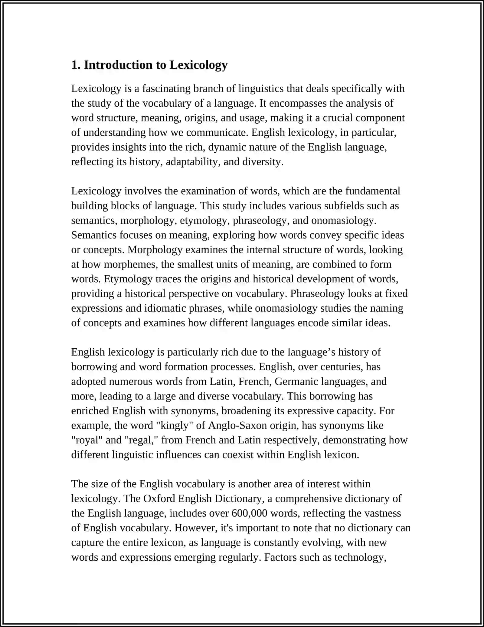 Theme: LEXICOLOGY AND THE LANGUAGE MAVZUSIDA INGLIZCHA 10 BETLIK REFERAT 4