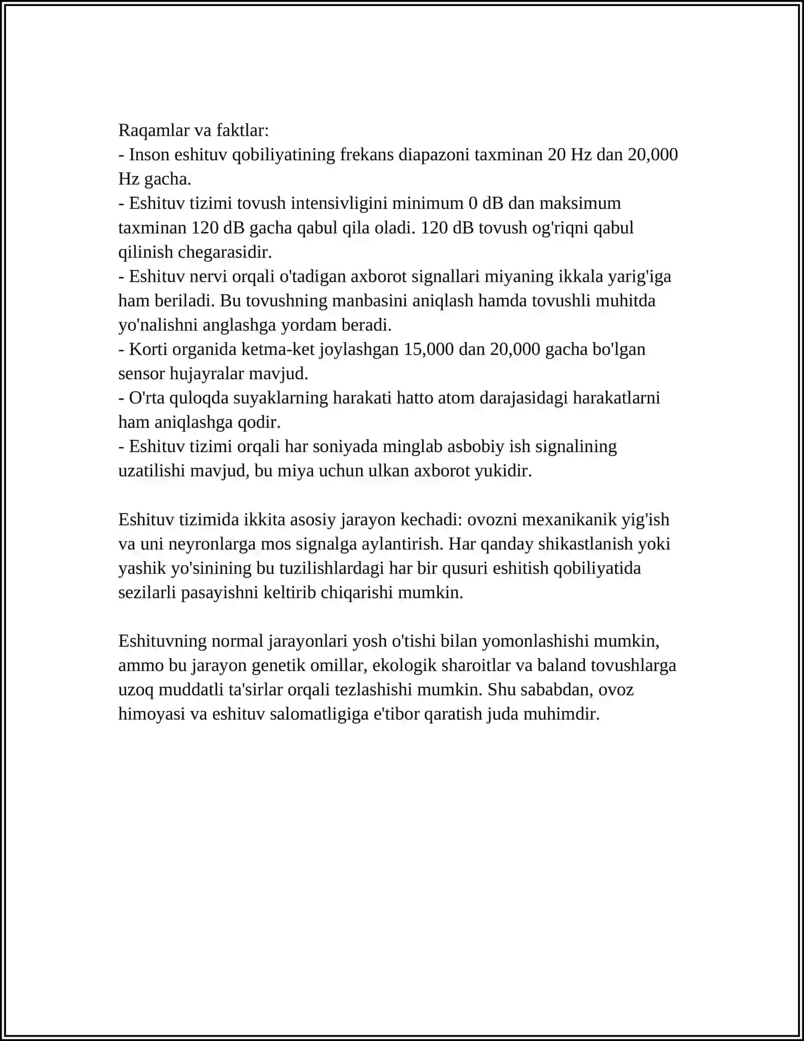 Eshituv va Vestibular Analizatorlar Fiziologiyasi 4