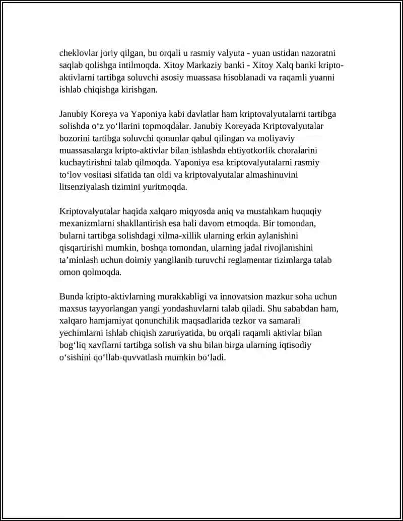 JAHON IQTISODIYOTIDA KRIPTOVALYUTA VA RAQAMLI AKTIVLARNING KELAJAGI 4
