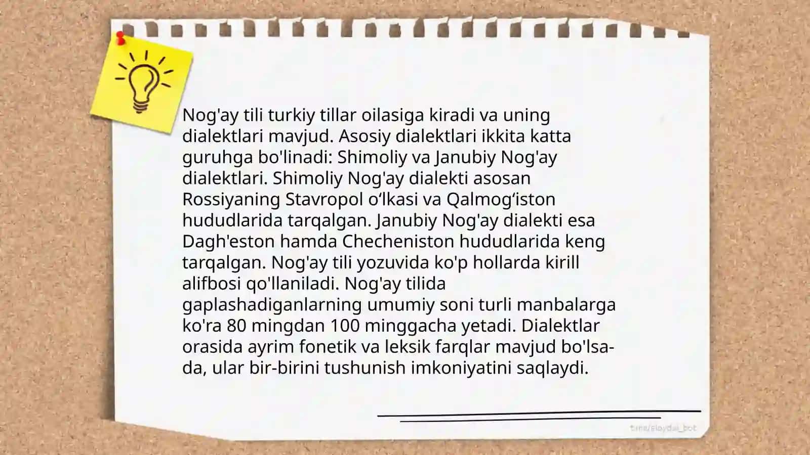Nog'ay tili haqida umumiy ma'lumot 4