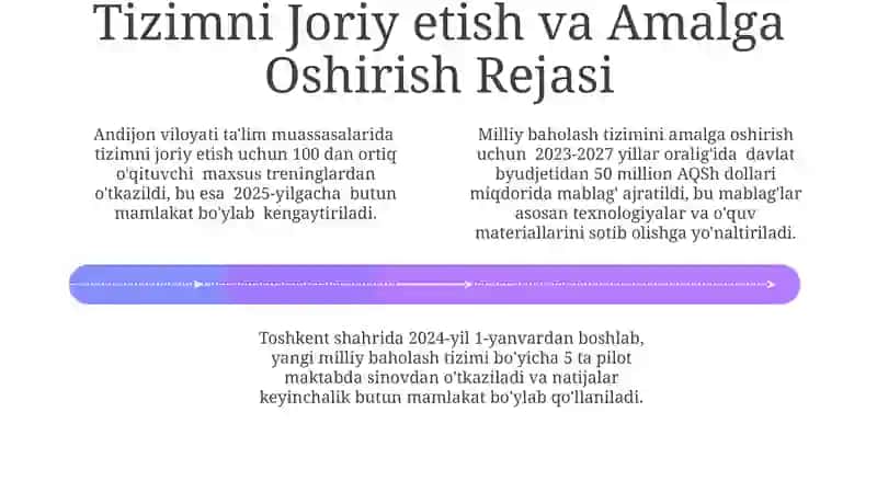 O'zbekistonda milliy baholash tiziming yaratilishi 4