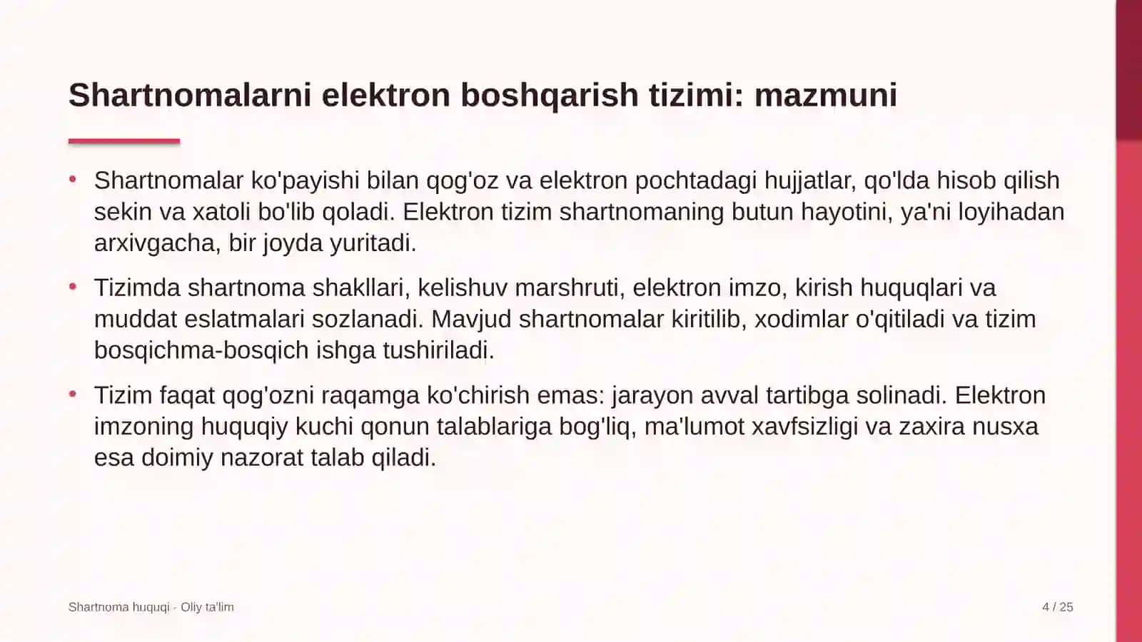 xo'jalik mollari do'konlarida shartnomalarni elektron shaklda boshqarish tizimi 9393 4