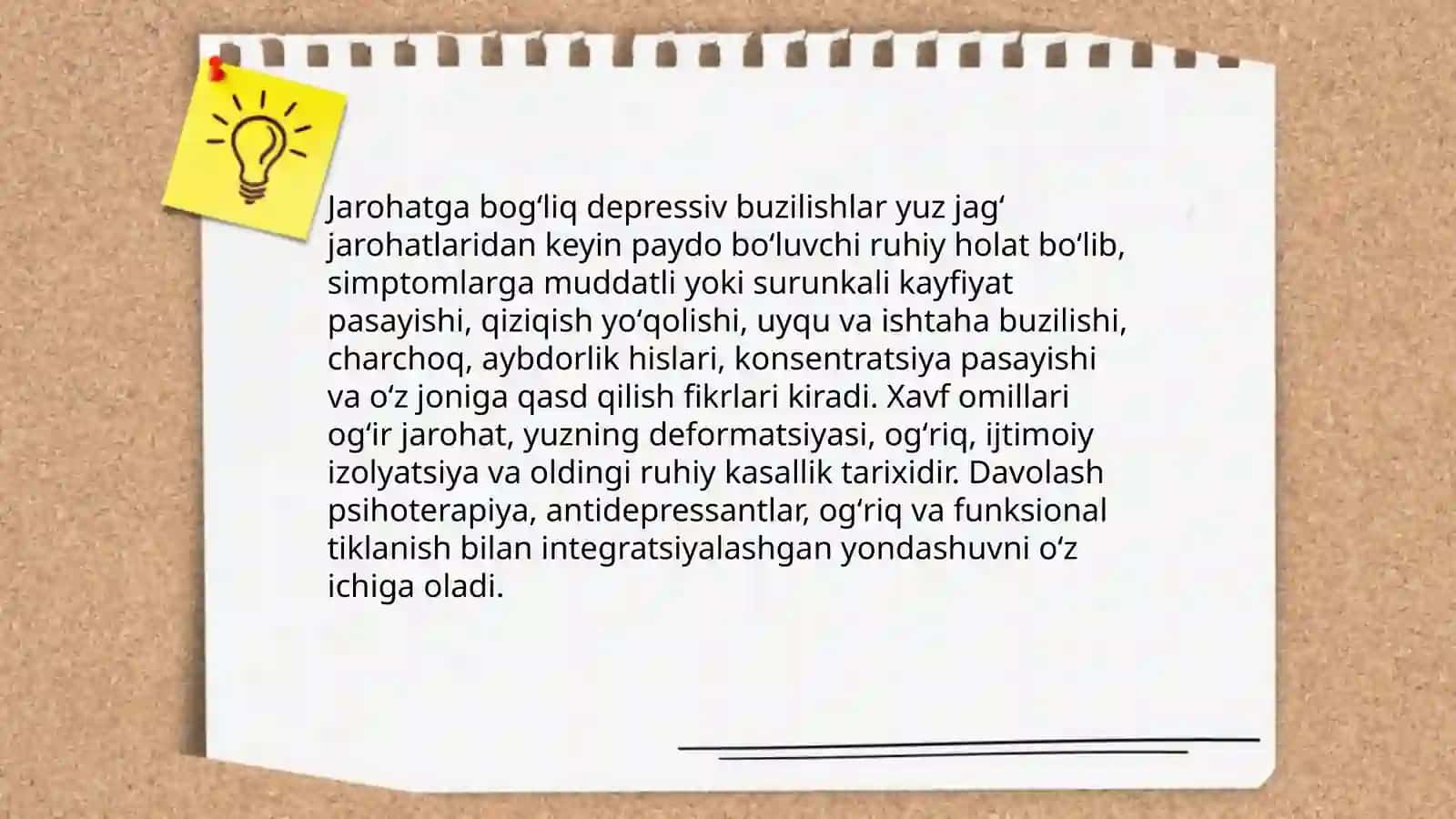 Yuz jagʻ jarohatlaridan soʻng kuzatiladigan ruxiy buzilishlar 4