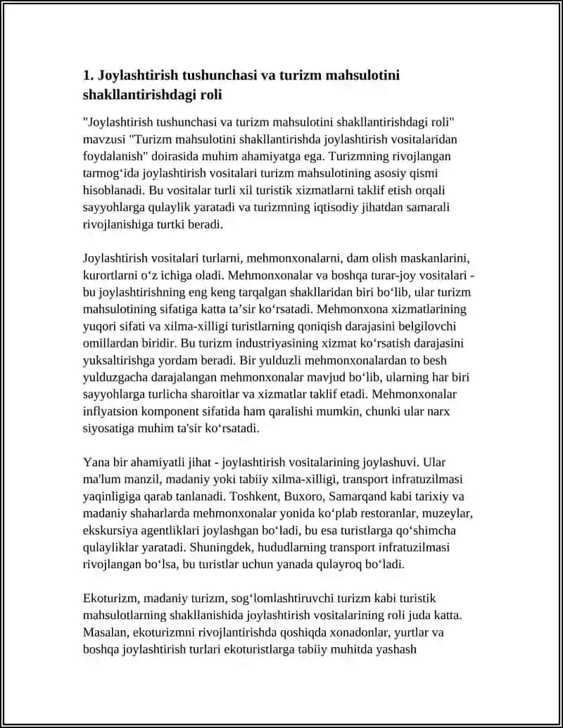 Turizm Mahsulotini Shakllantirishda Joylashtirish Vositalaridan Foydalanish 4
