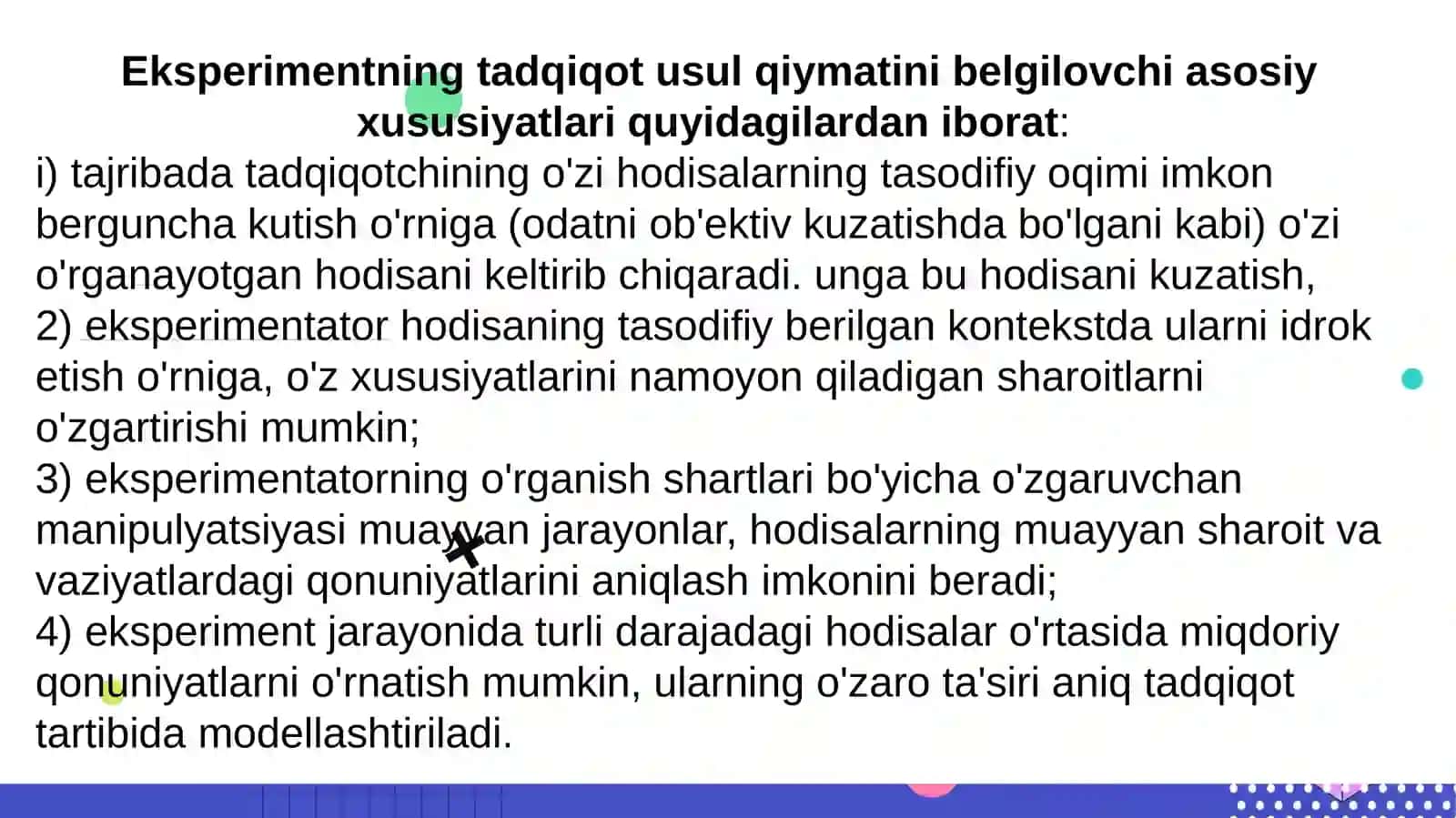 Eksperimental usullar yordamida kuzatish 4