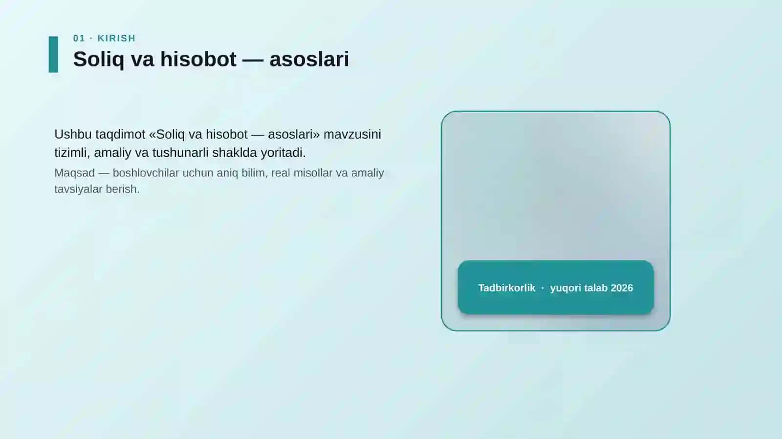 Soliq va hisobot — asoslari 4