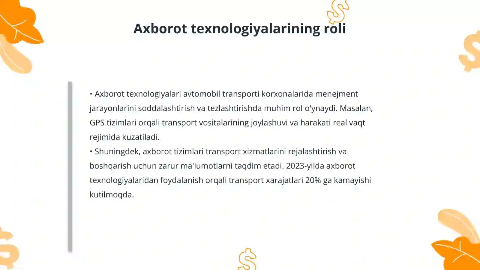 Avtomobil transporti korxonalari menejmentida axborot va kommunikatsiya 4