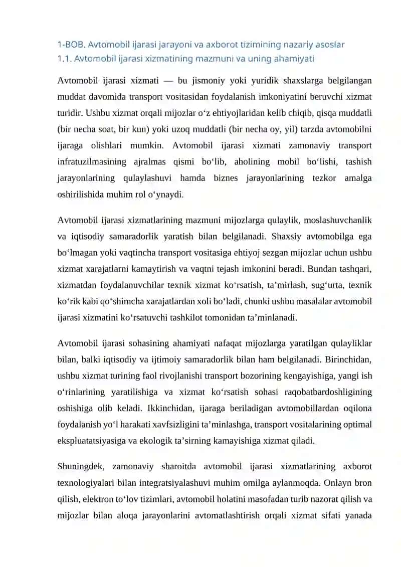 Avtomobil ijarasini boshqarish axborot tizimining tahlili 4