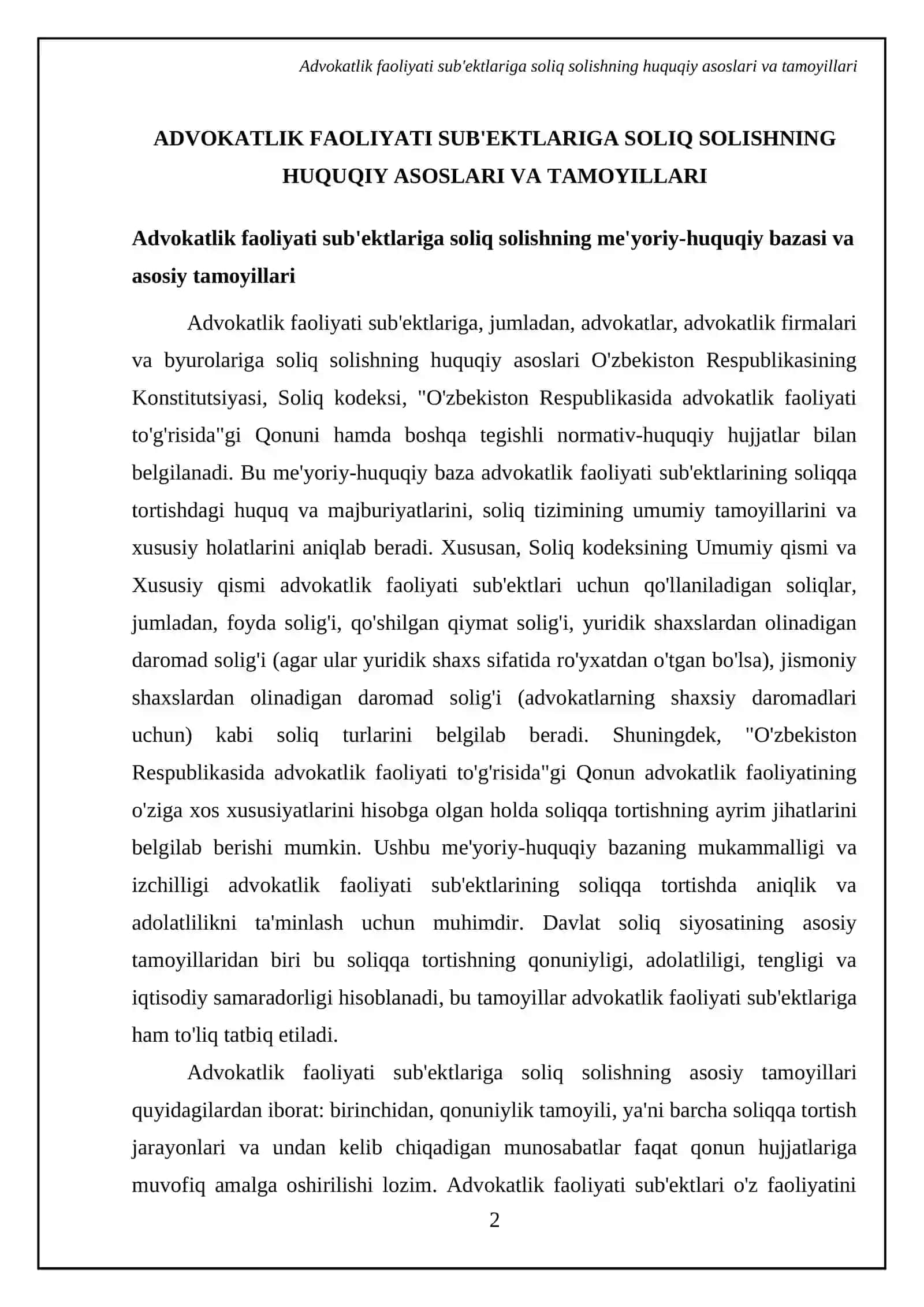Advokatlar ha'yatlarig, advokatlik firmalariga, advokatlik byurolariga va advokatlarga soliq solishning o'ziga xos xususiyatlari 4