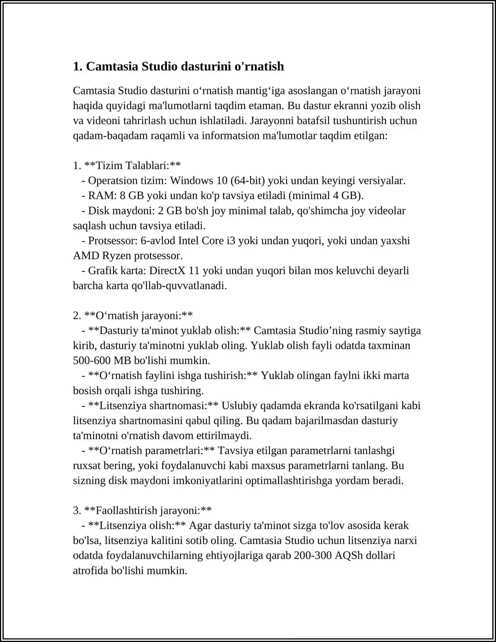 CAMTASIA STUDIO DASTURI 4