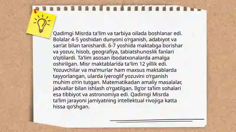 Pedagogika tarixi fani Eng qadimgi davirlardan 7-asrgacha ta'lim tarbiya va pedagogik fikirlar 4