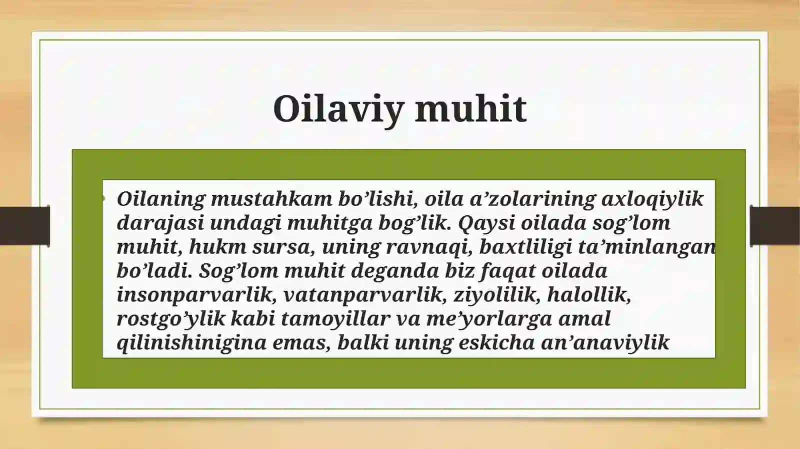 Nikoh va oilaning axloqiy asoslari, uning yoshlar tarbiyasidagi o'rni 4