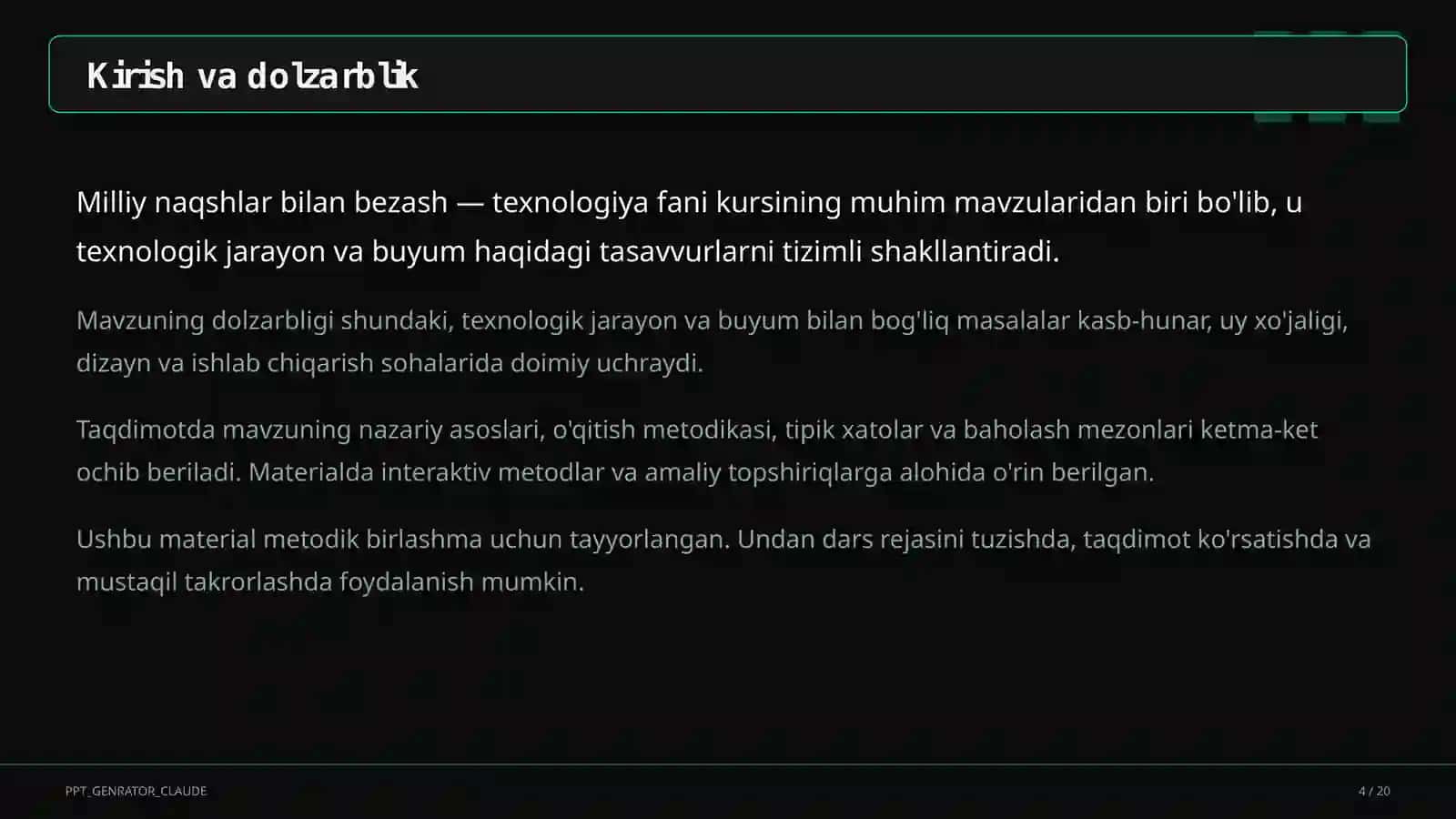 Milliy naqshlar bilan bezash (3-sinf) 4
