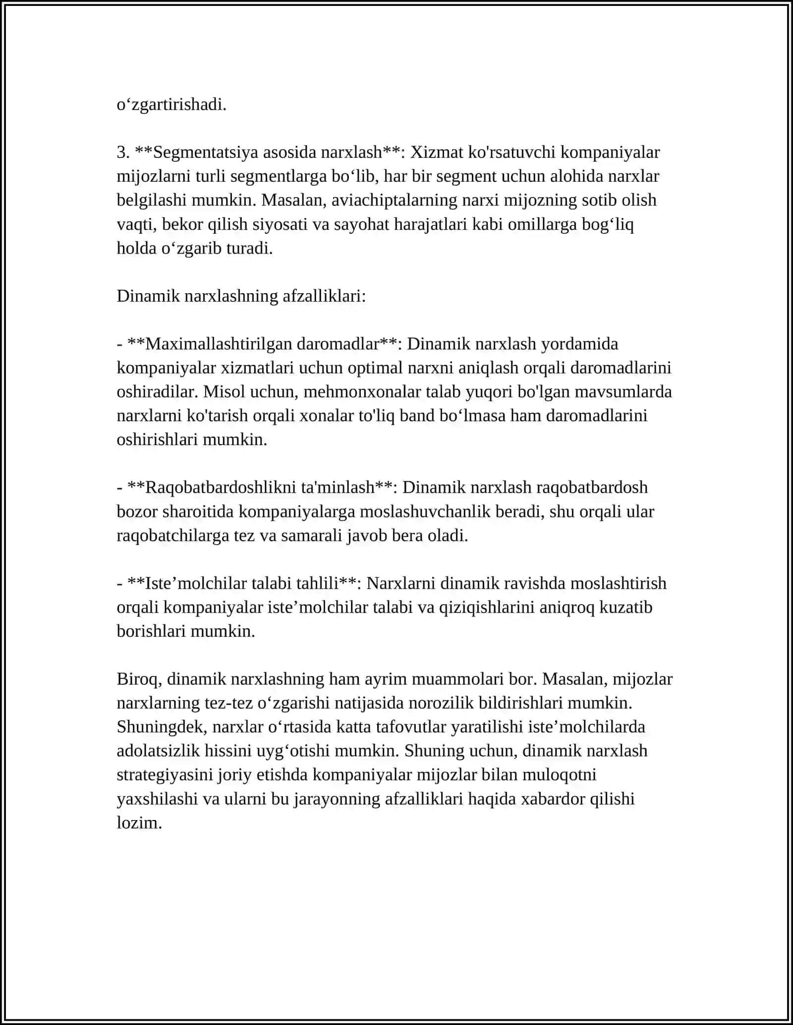 XIZMATLAR SOHASI KORXONALARIDA FOYDANI OSHIRISH 4
