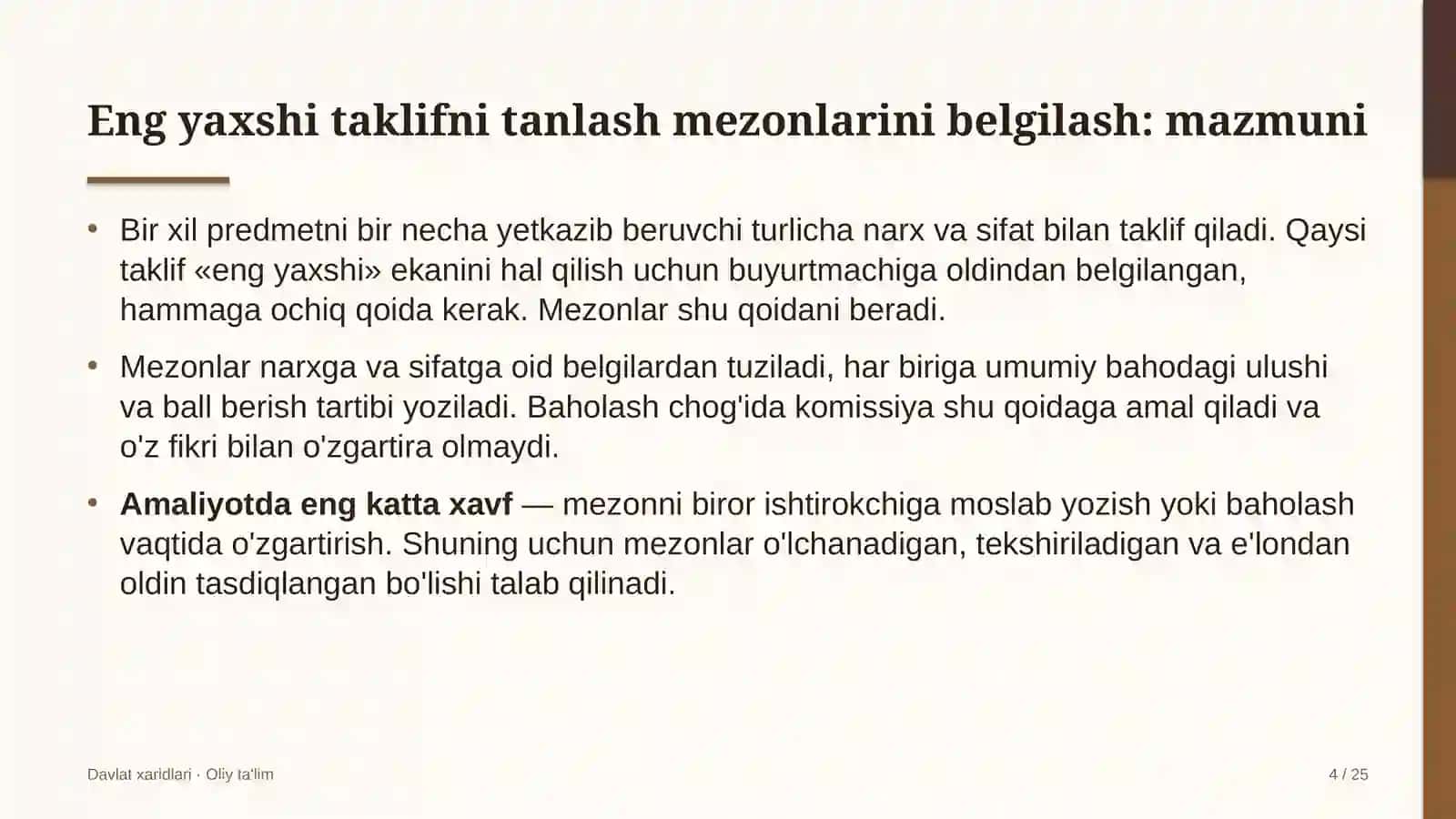Davlat Xaridlari · Oliy Ta'lim 4