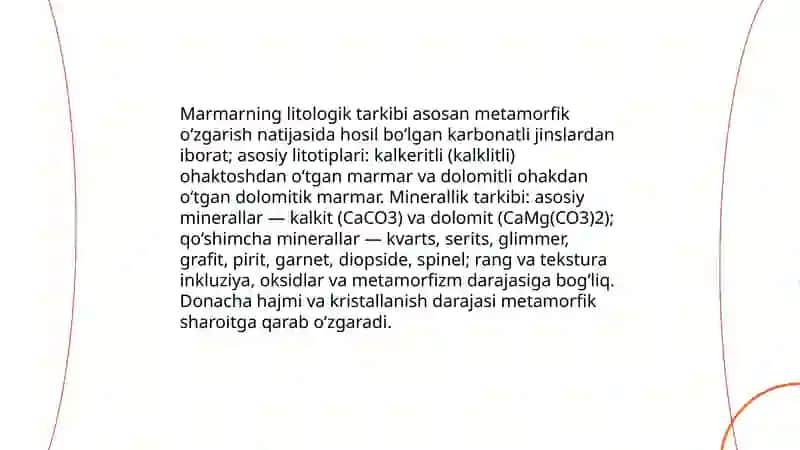 Regional metamorfik jinslar.Marmar va slanes 4