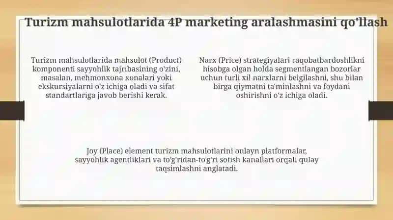 4P va 7P marketing turizm 4