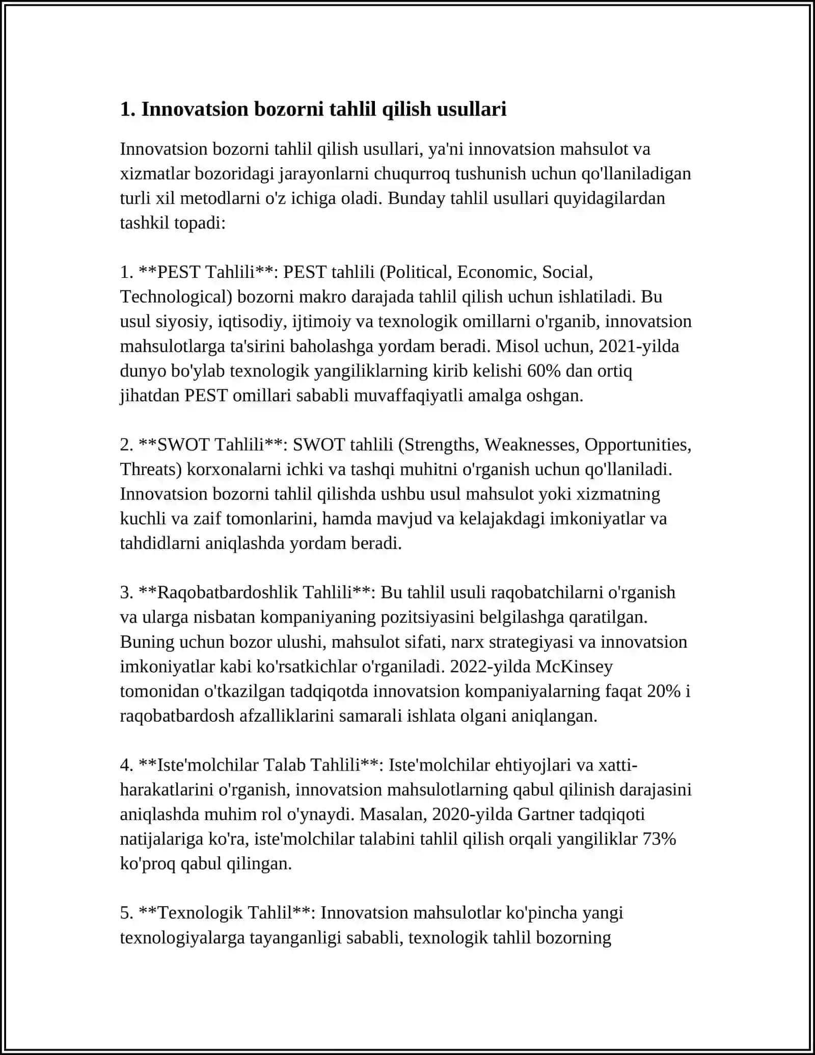INNOVATSION BOZOR TUZILMASI VA UNING YANGI TEXNOLOGIYALAR RIVOJLANISHIGA TA‘SIRI 4