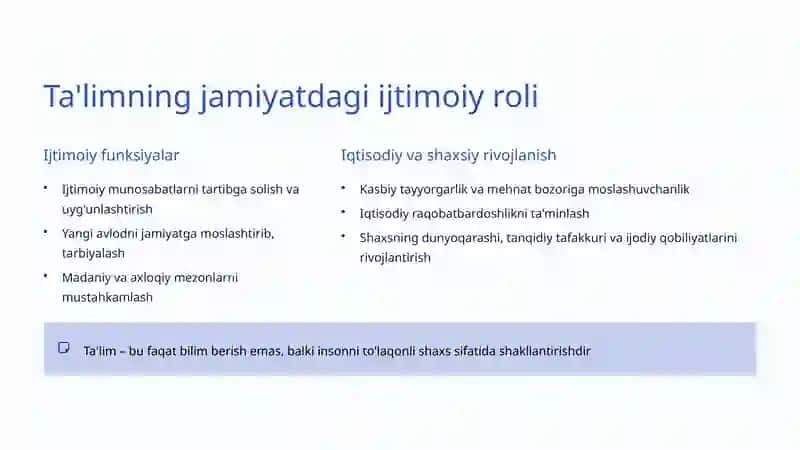 Ta'lim Tizimining Jamiyat Taraqqiyotidagi O'rni 4