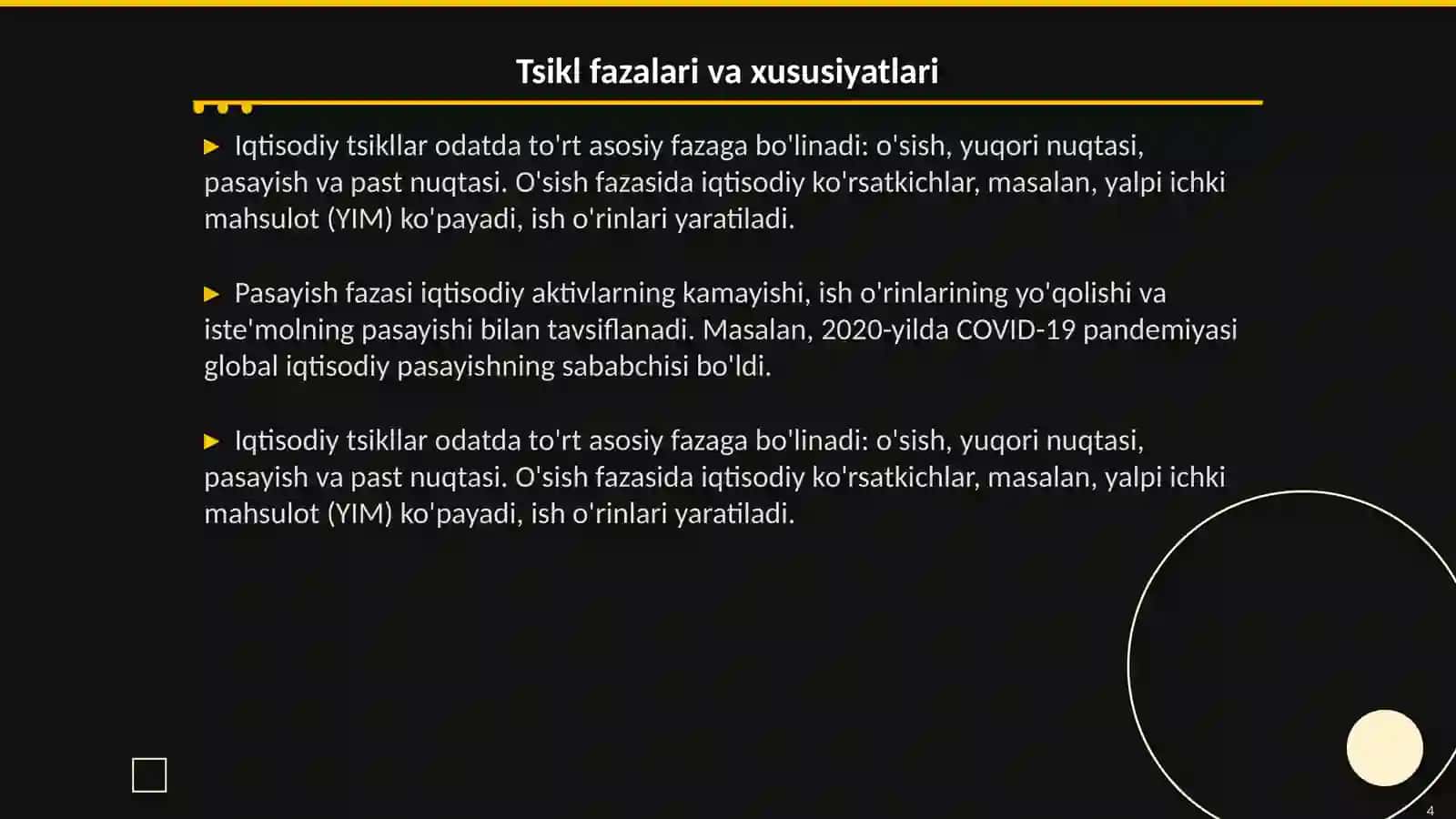 Iqtisodiyotning tsiklligi 4